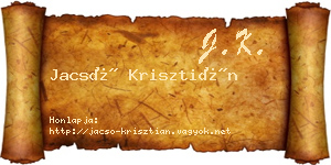 Jacsó Krisztián névjegykártya